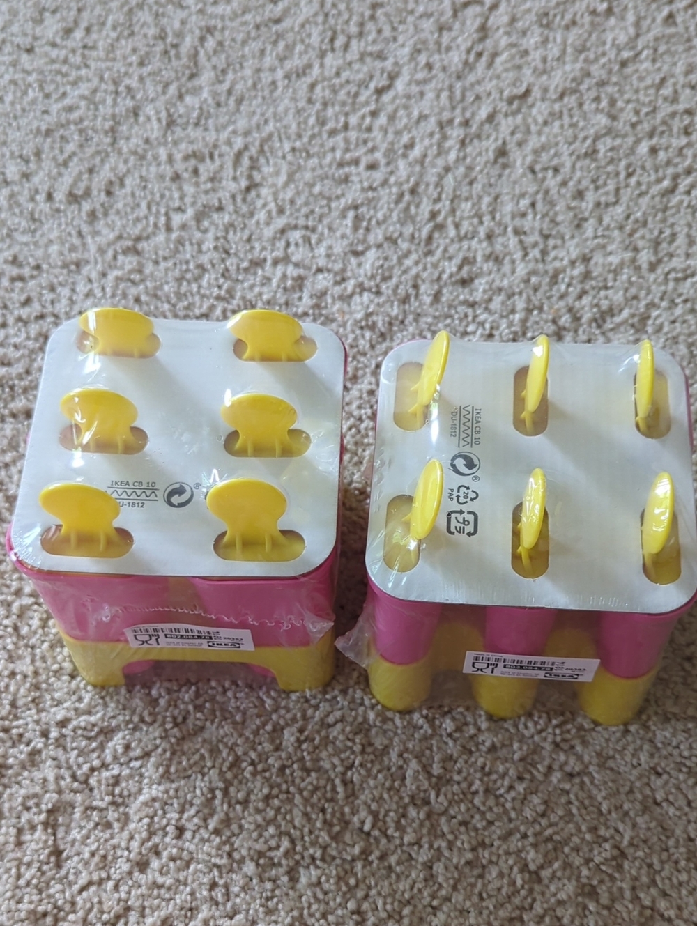 IKEA Kids Popsicle Mold Set - Yellow and Pink, Two Sets